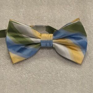 NY Collection Multicolor Striped Bow Tie